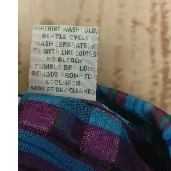 Patchington Multicolored Sheer Button Front Shirt Size Medium - Picture 6 of 6